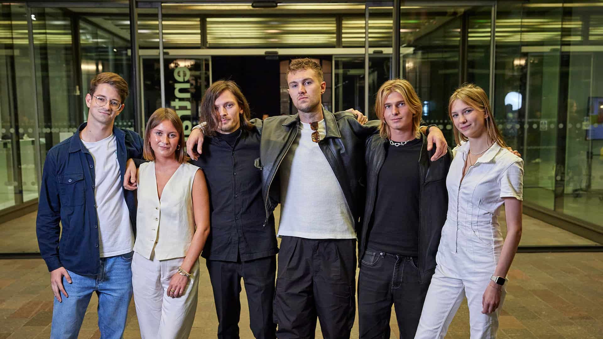 group of St Martins students pose for picture